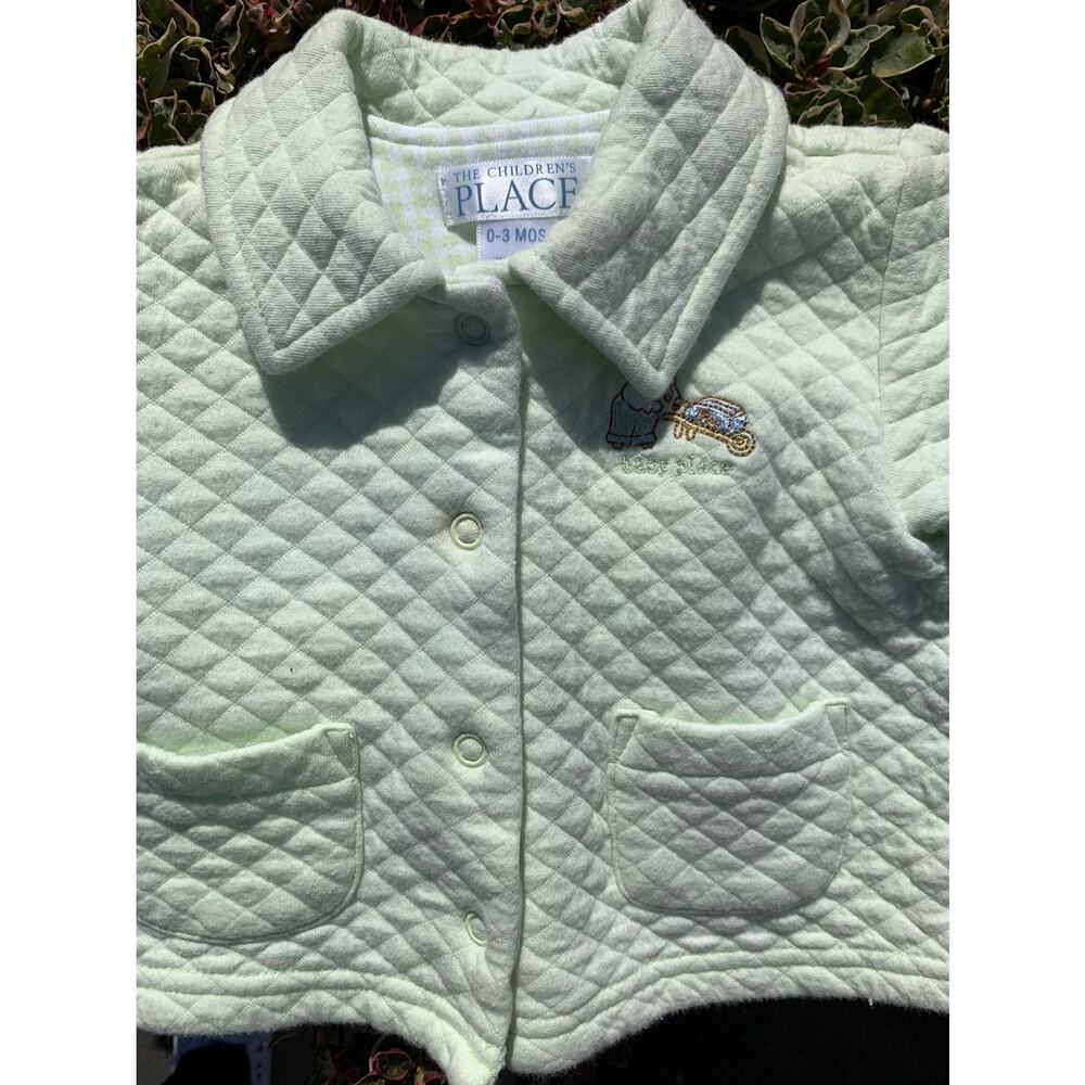 Childrens Place Pastel Lime Green Quilted Sweater2